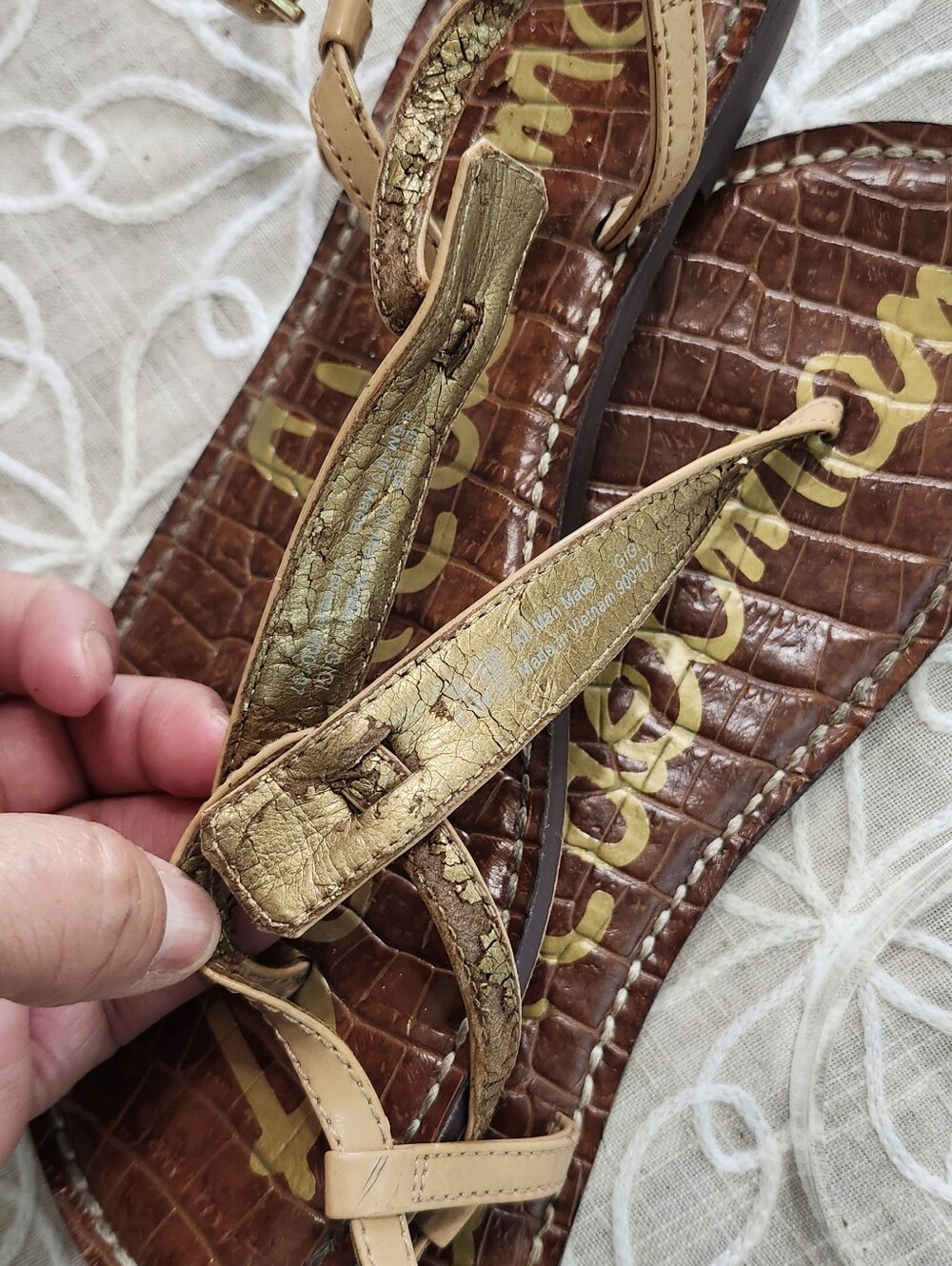 Sam Edelman Tan T-Strap Gigi Thong Sandal - Picture 13 of 14